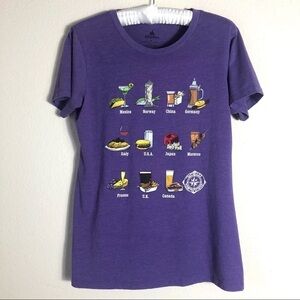 Disney Epcot Food and Wine Festival Shirt Purple World‎ Showcase Womens Large